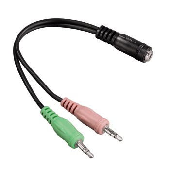 Адаптер питания для ноутбука HAMA H-54572 2x3.5 мм Jack (m) - 4 pin 3.5 мм Jack (f) цветная кодировка разъемов черный